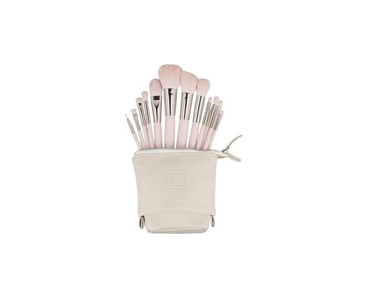 ilu Basic Set 12 Makeup Brushes with Pink Bag