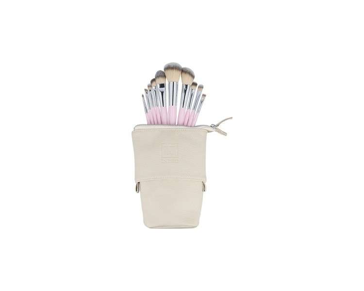 ilu Basic Set 10 Makeup Brushes with Pink Bag