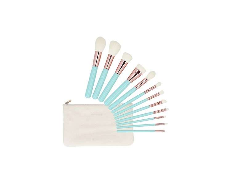 T4B MIMO 12 Piece Makeup Brush Set with Case - Turquoise