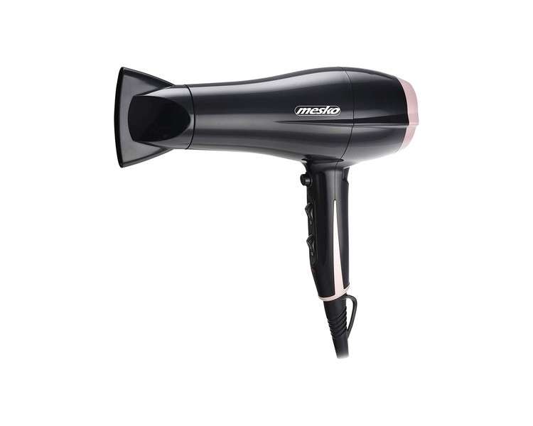 Mesko MS 2249 Hair Dryer 2000 Watt with 2 Blowing Strengths and 3 Temperature Levels - Black