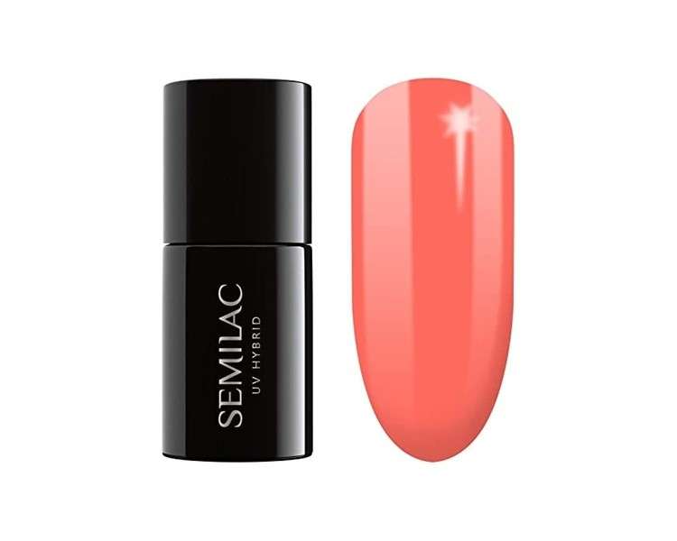 Semilac 132 Orange Lollipop UV Hybrid Nail Polish 7ml