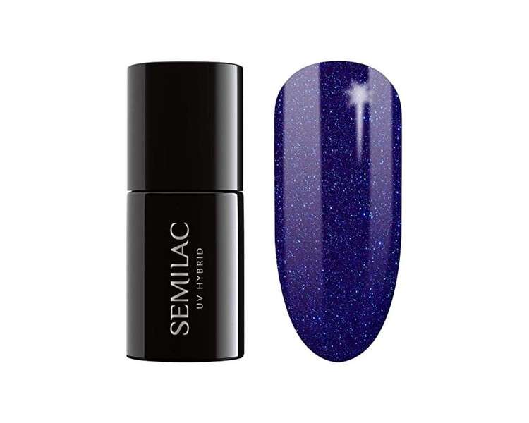 Semilac 087 UV Hybrid Nail Polish Glitter Indigo 7ml