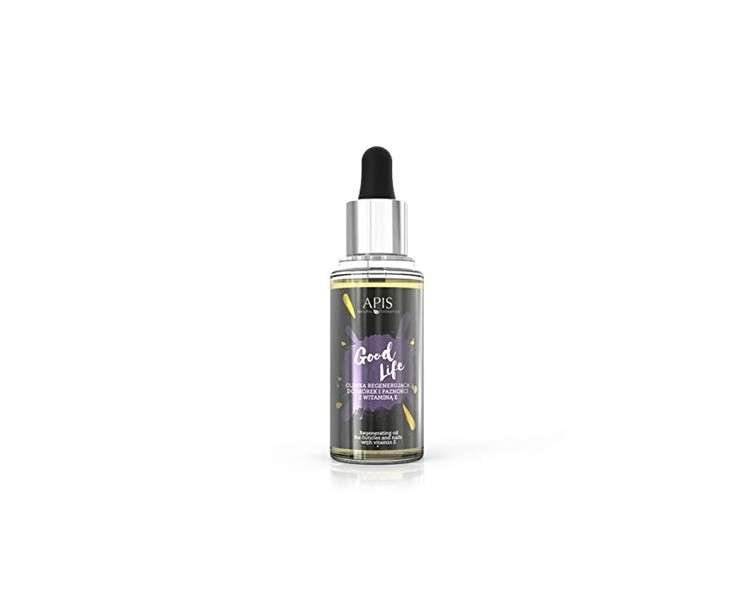 APIS GOOD LIFE Regenerating Nail and Cuticle Oil with Vitamin E, Macadamia and Hemp Oil 30ml