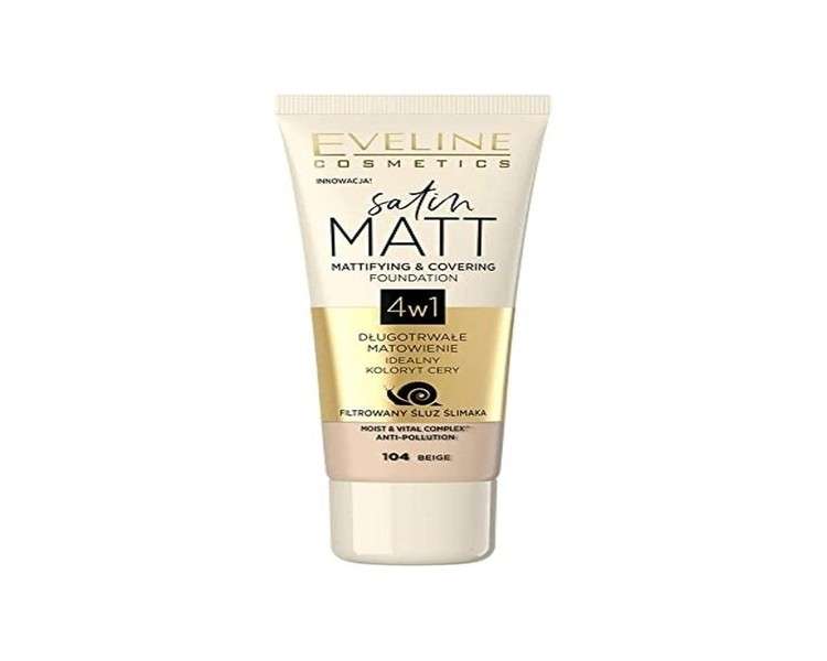 Eveline Cosmetics Matte Face Liquid Satin Matt No. 104 30ml