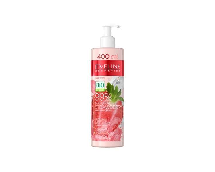 Eveline Body Yoghurt Natural Strawberry 99% Moisturizing Smoothing