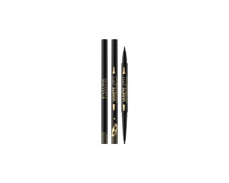 Eveline Variete 2in1 Double Effect Waterproof Eyeliner Eye Pencil Ultra Black