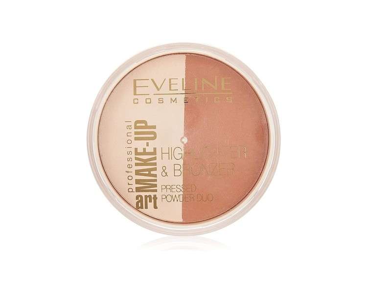 Eveline Highlighter and Bronzer Pressed Powder Duo Face Makeup Dark Glam 12ml