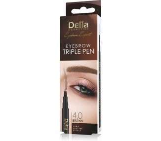 Delia Cosmetics Brown Triple Eyebrow Pen Feather Method All Day Durability Quick & Easy Application Natural Look