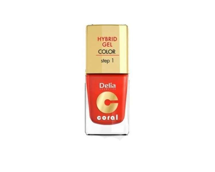 Delia Cosmetics Coral Hybrid Gel Nail Polish No. 14 Orange Red 11ml