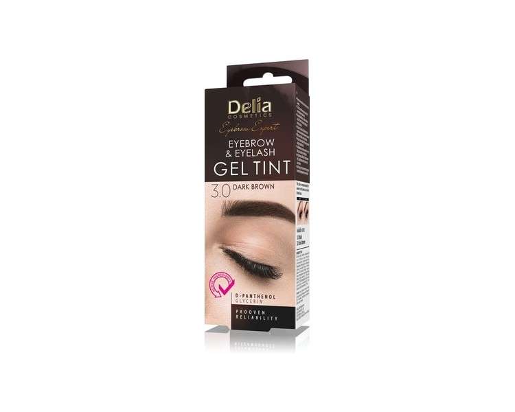 Delia Cosmetics Dark Brown Eyebrow & Eyelashes Tint Innovative Formula Easy 15 Applications Full Treatment Kit 1 Count