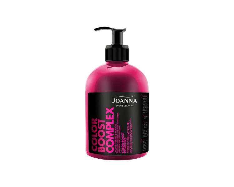 Joanna Professional Color Toning Shampoo in Pink-Grey with Microprotein 500g - Permanent Color Toning for Hair - Curl Shine and Warm Color