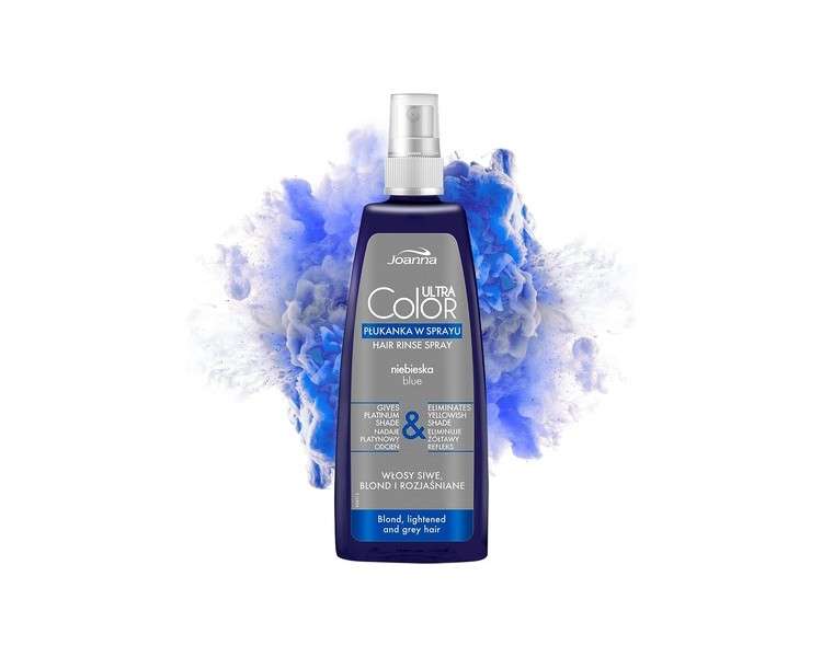 Joanna Ultra Color Blue Color Rinse Spray for Blonde and Light Hair 150ml Platinum-Grey Shade