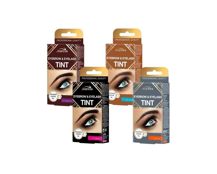 Joanna Henna Black Brown Creamy Eyebrow Eyelash Tinting Kit Set 15ml