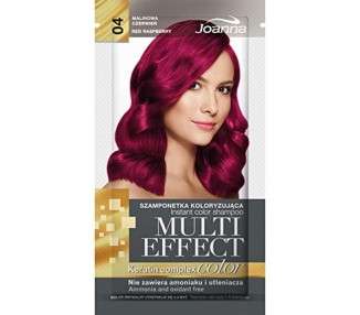 JOANNA Multi Effect Keratin Complex Color Instant Color Shampoo 35g - Raspberry Red 04
