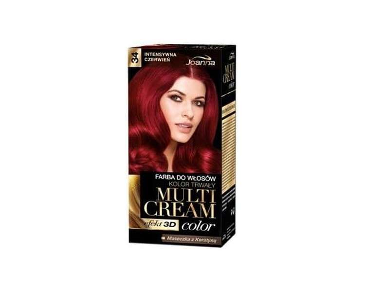 JOANNA Multi Cream Color Hair Dye 34 Intense Red