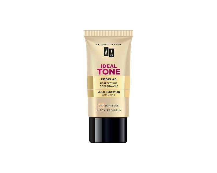 AA Ideal Tone Foundation Perfect Fit Multi Hydration 103 Light Beige 30ml