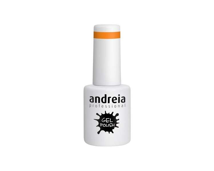 Andreia Semi-Permanent Nail Gel Polish for UV/LED Lamp Intense Shine and 4 weeks Lasting French Manicure Nail Gel Varnish Colour 262 Orange Shades of Yellow Neon 10.5ml