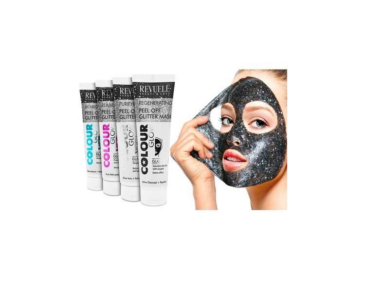 Revuele Facial Peel-Off Intense Cleaning and Skin Care Glitter Mask