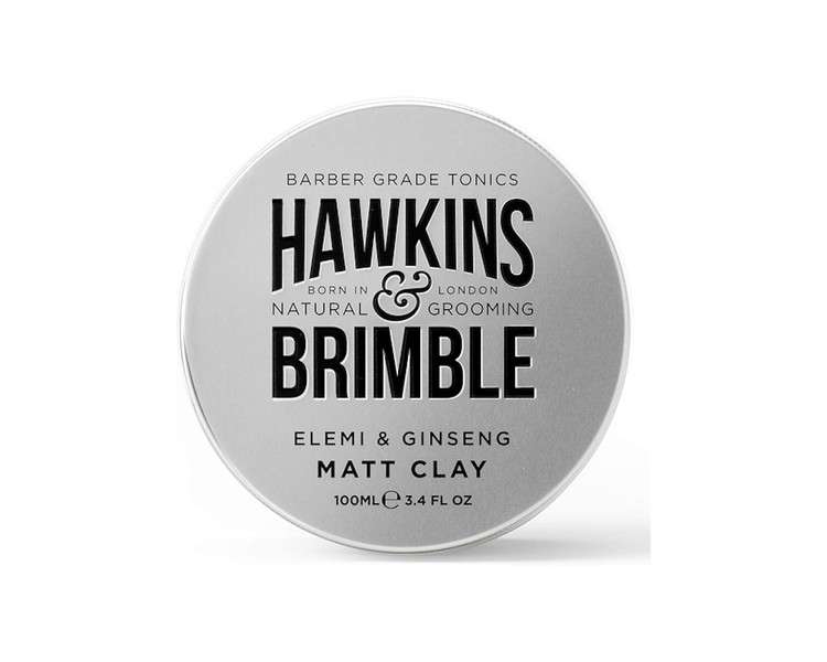 Hawkins & Brimble Matte Clay Hair Styling 100ml/3.4fl oz - Non-Greasy Matte Hair Styling for Men, Gentle Repair Allows for Easy Restyling, Natural Scents