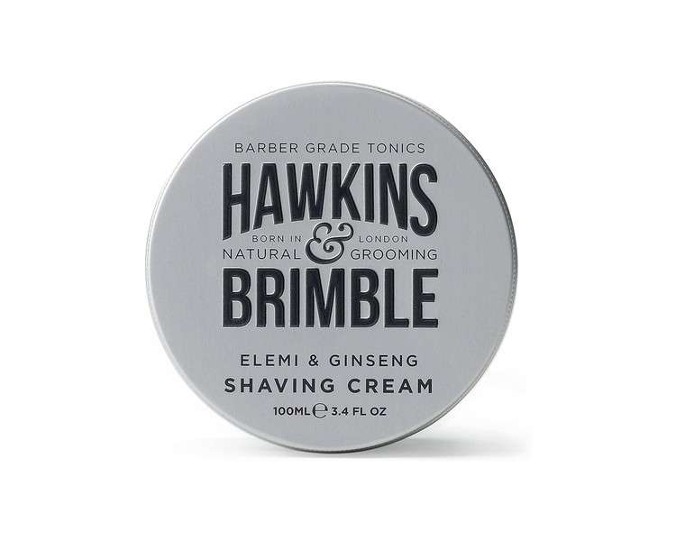 Hawkins and Brimble Shaving Cream 100ml 3.4 fl oz Male Shave Soap Lotion Good Lather Lightly Fragranced