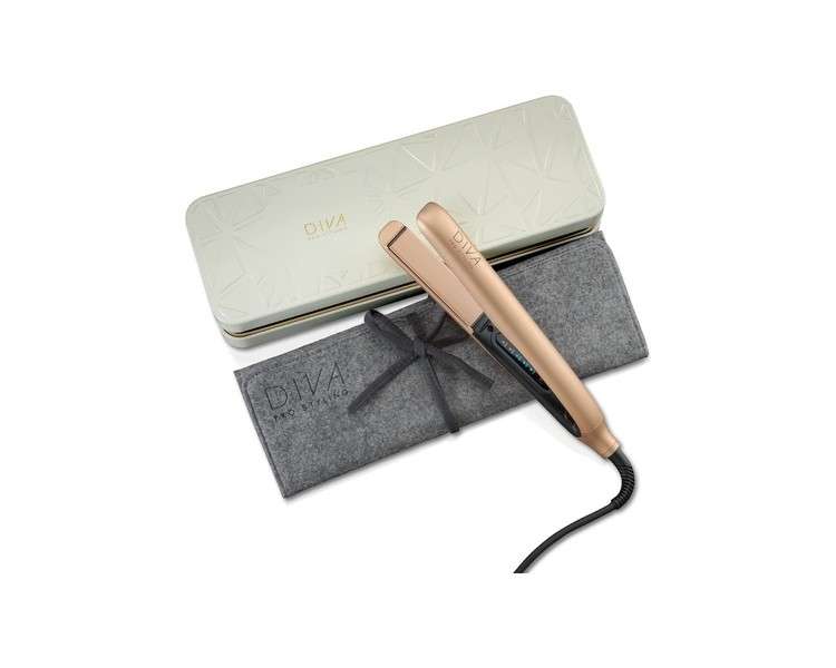 Diva Pro Styling Precious Metals Touch Straightener Rose Gold with Macadamia Argan Oil and Keratin Infused Ceramic Plates PRO201 - Single