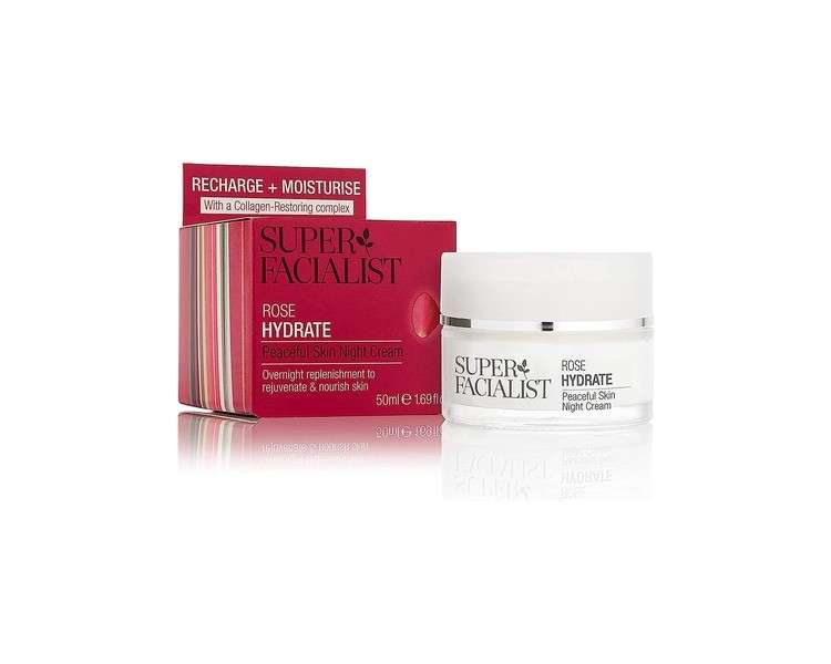 Super Facialist Rosehip Peaceful Skin Night Cream with Hyaluronic Acid and Cucumber Oil 50ml