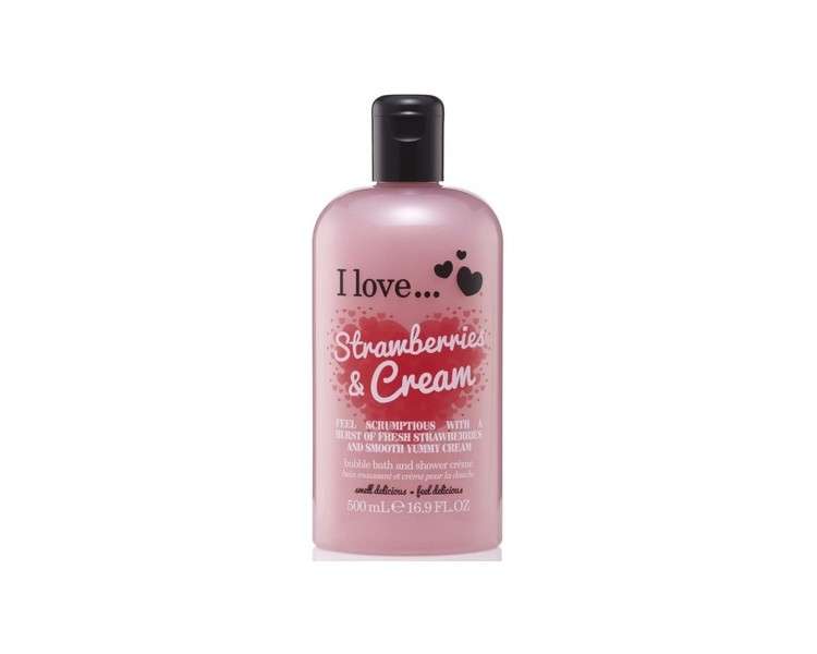 I Love Originals Strawberries & Cream Bath & Shower Crème with Natural Fruit Extracts and Vitamin B5 500ml