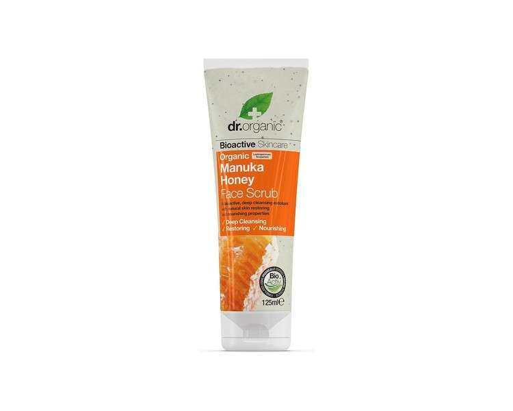 Dr Organic Manuka Honey Face Scrub Natural Exfoliating 125ml