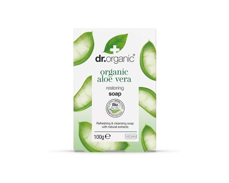 Dr Organic Aloe Vera Soap Bar Natural Vegetarian Cruelty Free Paraben & SLS Free Recyclable Packaging 100g