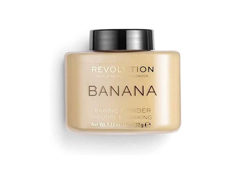 Makeup Revolution Loose Baking Powder Prolongs Makeup Wear Setting Powder Banana for Medium Skin Tones 32g