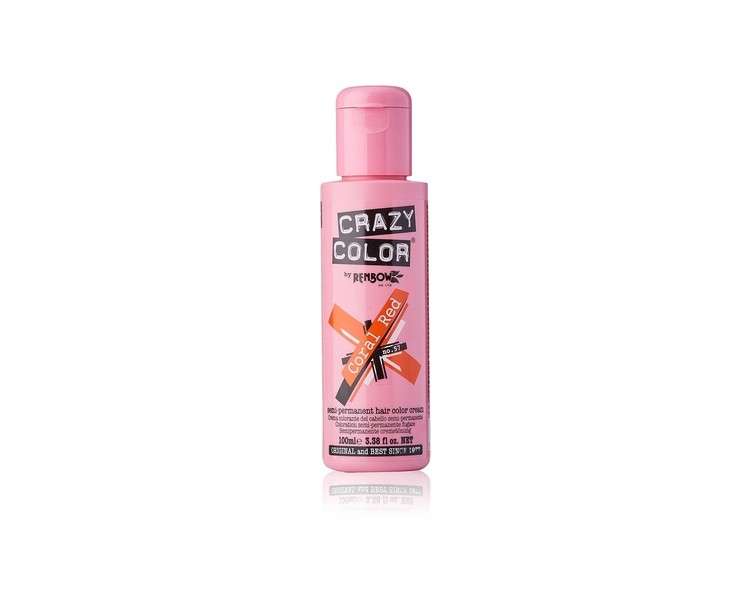 Crazy Colour Coral Red Hair Dye 100ml