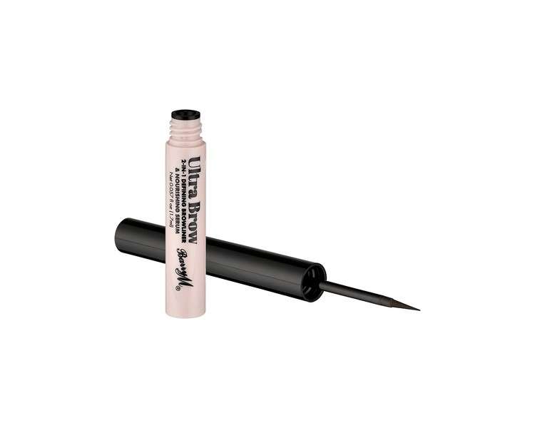 Barry M Ultra Brow 2-in-1 Defining Browliner and Nourishing Serum Dark Brown Tone