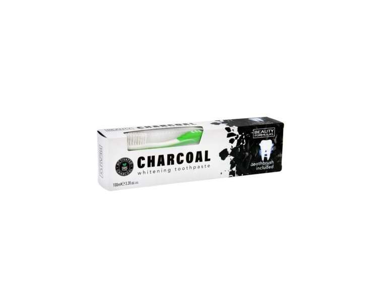 Beauty Formulas Whitening Charcoal Toothpaste 100ml with Brush