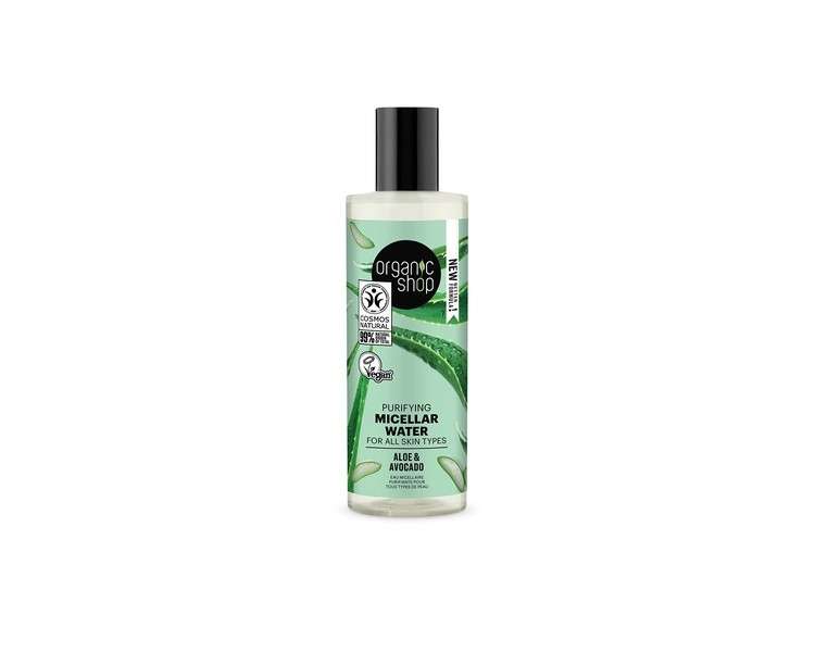 Organic Shop Cleansing Micellar Water for All Skin Types Avocado and Aloe 150ml