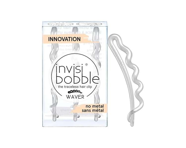 Invisibobble Waver Traceless Strong Hold Hair Clip Crystal Clear White 0.05kg