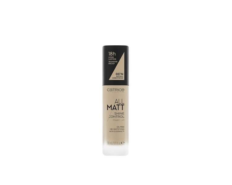 Catrice All Matt Shine Control Make Up Foundation 30ml - Neutral Amber Beige