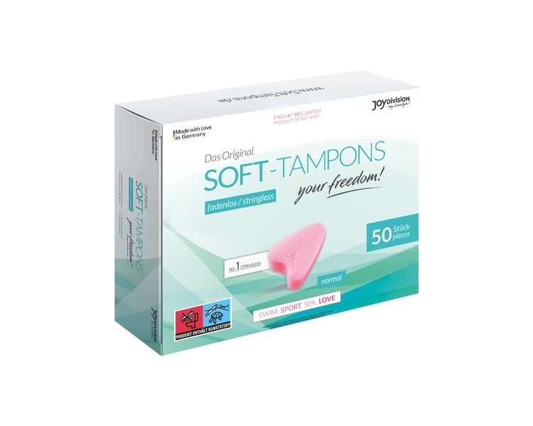 JOYDIVISION Soft-Tampons Normal 50 Pieces Threadless Tampons for Sports, Swimming, and Spa