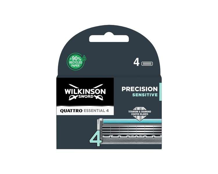 Wilkinson Sword Quattro Titanium Sensitive Razor Blades 4pcs