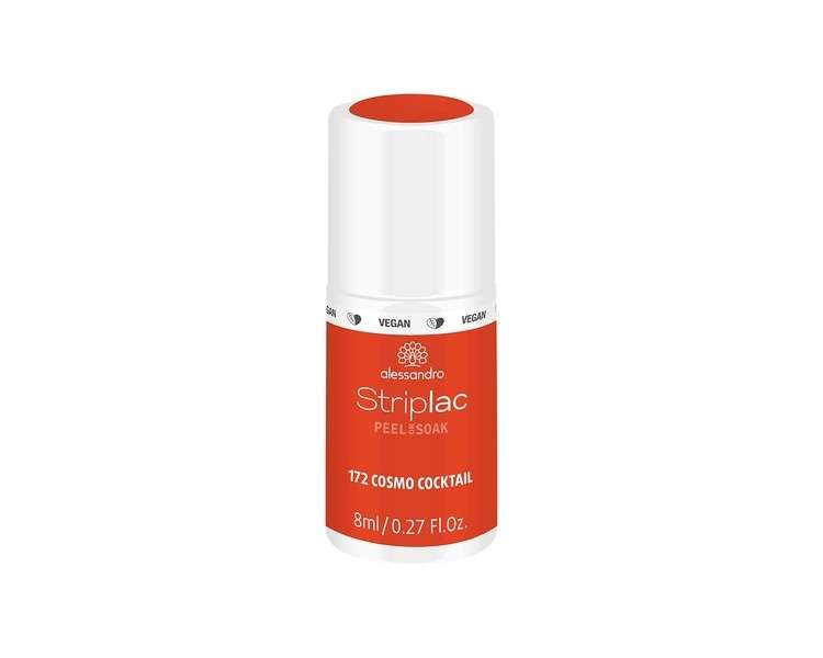 alessandro Striplac Peel or Soak Cosmo Cocktail LED Nail Polish in Fiery Red 8ml