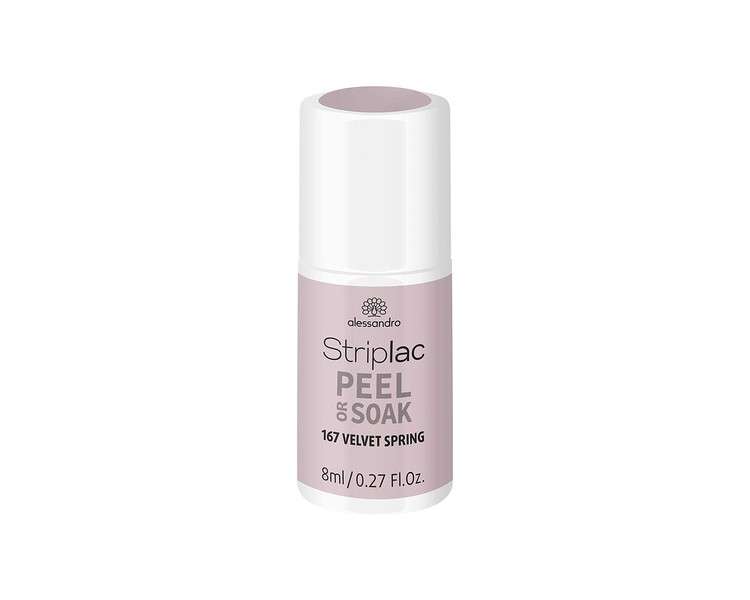 Alessandro Striplac Peel Or Soak Velvet Spring Led Nail Polish In Gray Pink, Front