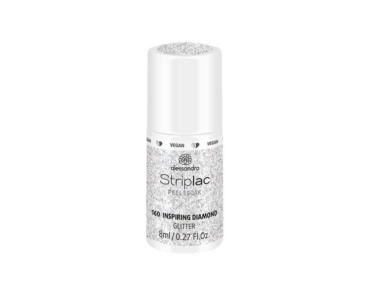 alessandro Striplac Peel or Soak Vegan Inspiring Diamond LED Nail Polish in Silver 8ml