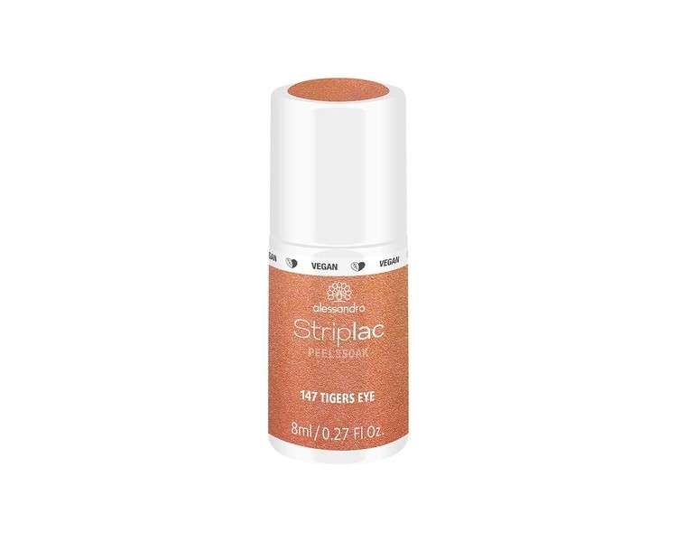 alessandro Striplac Peel or Soak Vegan Tiger's Eye LED Nail Polish in Apricot 8ml