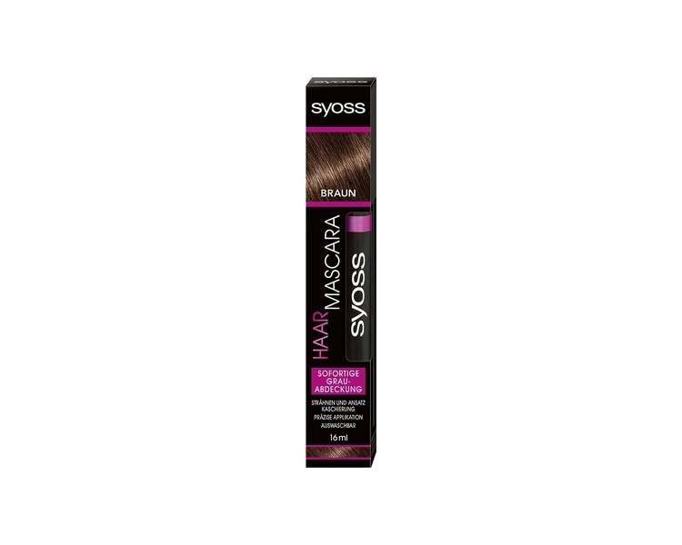 Syoss Hair Mascara Brown Hair Color Instant Gray Coverage 16ml