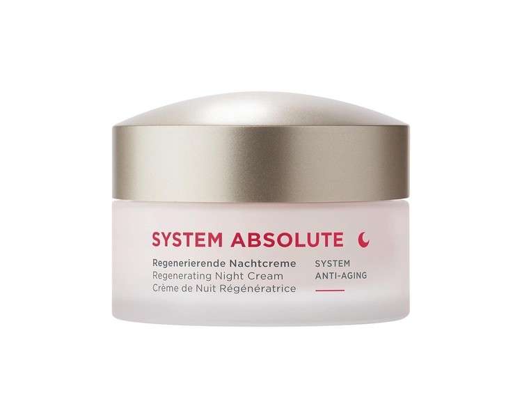 Annemarie Borlind System Absolute Regenerating Night Cream 50ml - Activates Collagen and Elastin Production - Nourishing, Firming, Regenerating - Vegetarian