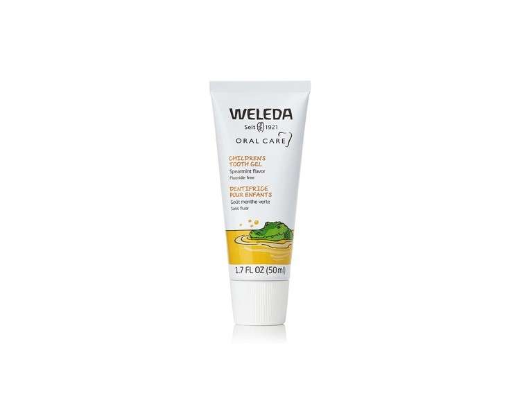 Weleda Childrens Tooth Gel 1.7 Fluid Ounce Fluoride Free Spearmint Flavor with Calendula Silica and Fennel