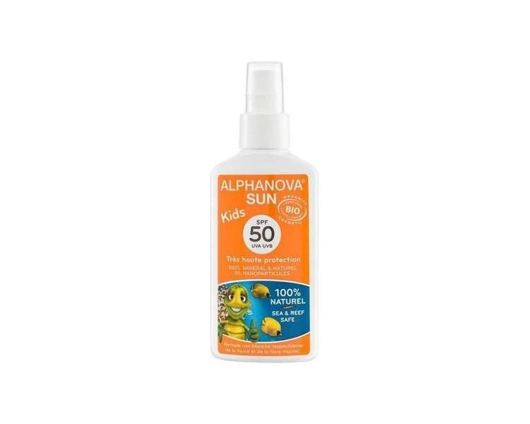 Alphanova Sun Organic Sunscreen Spray For Kids High Protection SPF 50 125ml