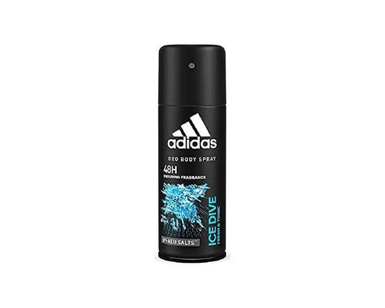 Adidas Ice Dive Deodorant Body Spray for Men 48h Protection 150ml