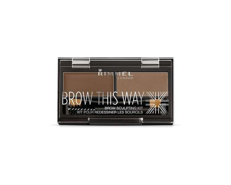 Rimmel London Brow This Way Eyebrow Powder Sculpting Kit 2.4g Medium Brown