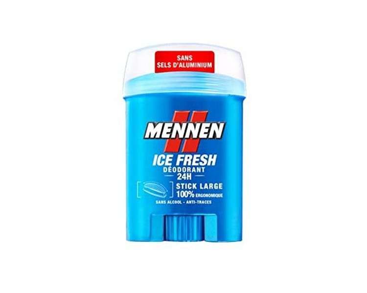 Pack Of 2 Mennen Men's Deodorant Stick, Ice Fresh, Large, 24-Hour Control