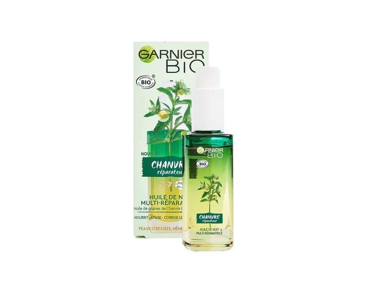 Garnier Organic Multi-Repairing Night Oil for Face with Nourishing Hemp & Vitamin E 30ml